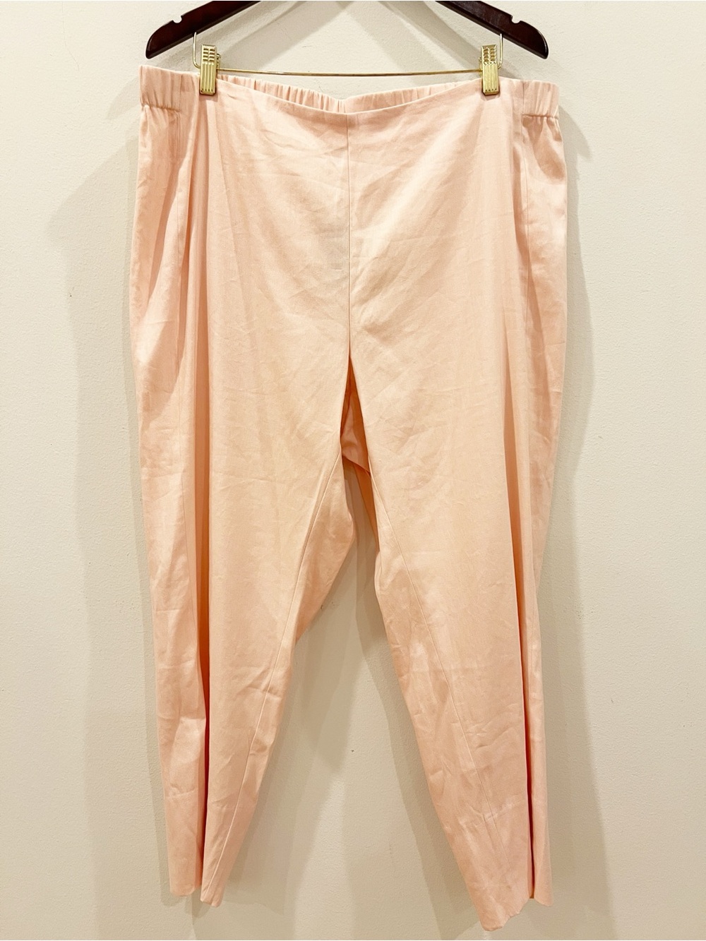 J Jill Pants Womens 2X Pink Linen Stretch Pull On Classic Lightweight Beach NEW